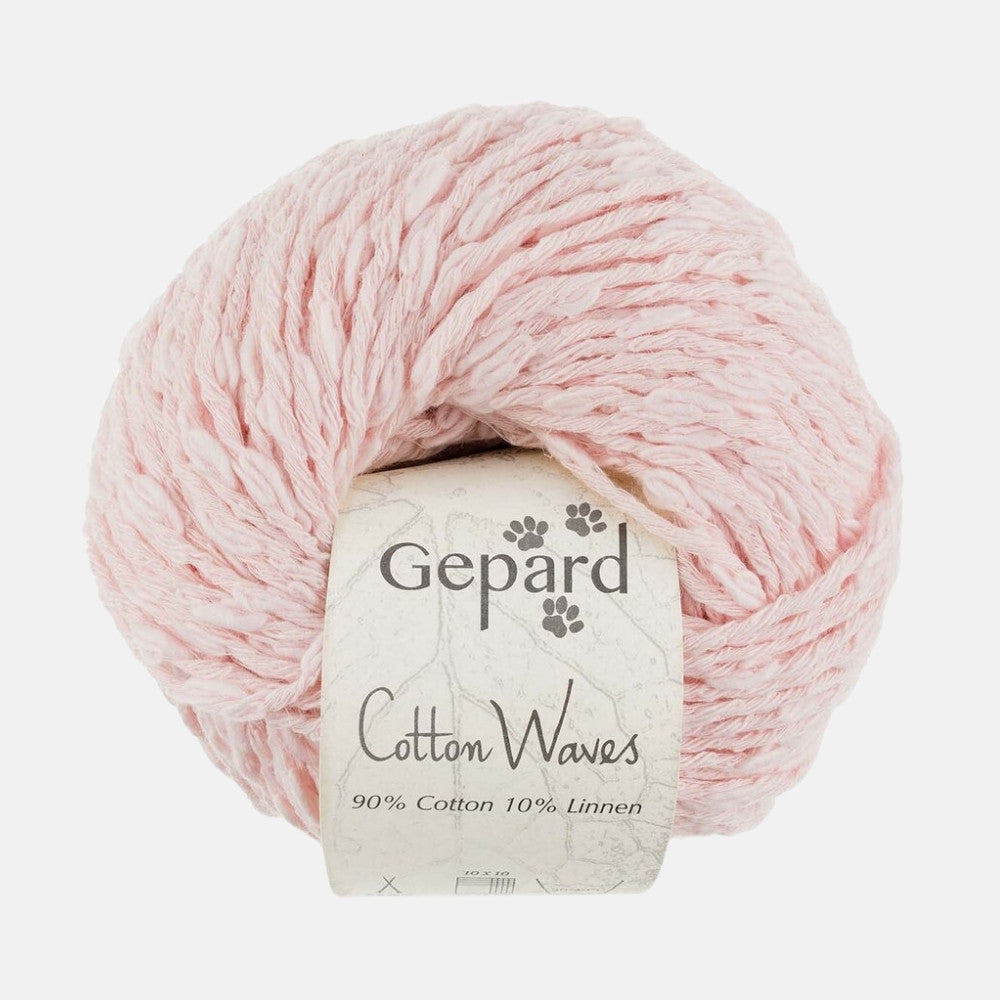 Gepard - Cotton Waves - Cloud Pink - 412 – 90% Baumwolle, 10% Leinen, weiches Garn aus Baumwolle und Leinen für Sommerstrick