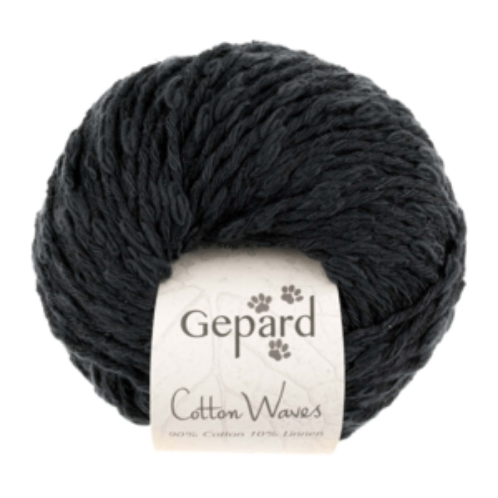 Knäuel Gepard Cotton Waves Garn in Farbe Noir 599