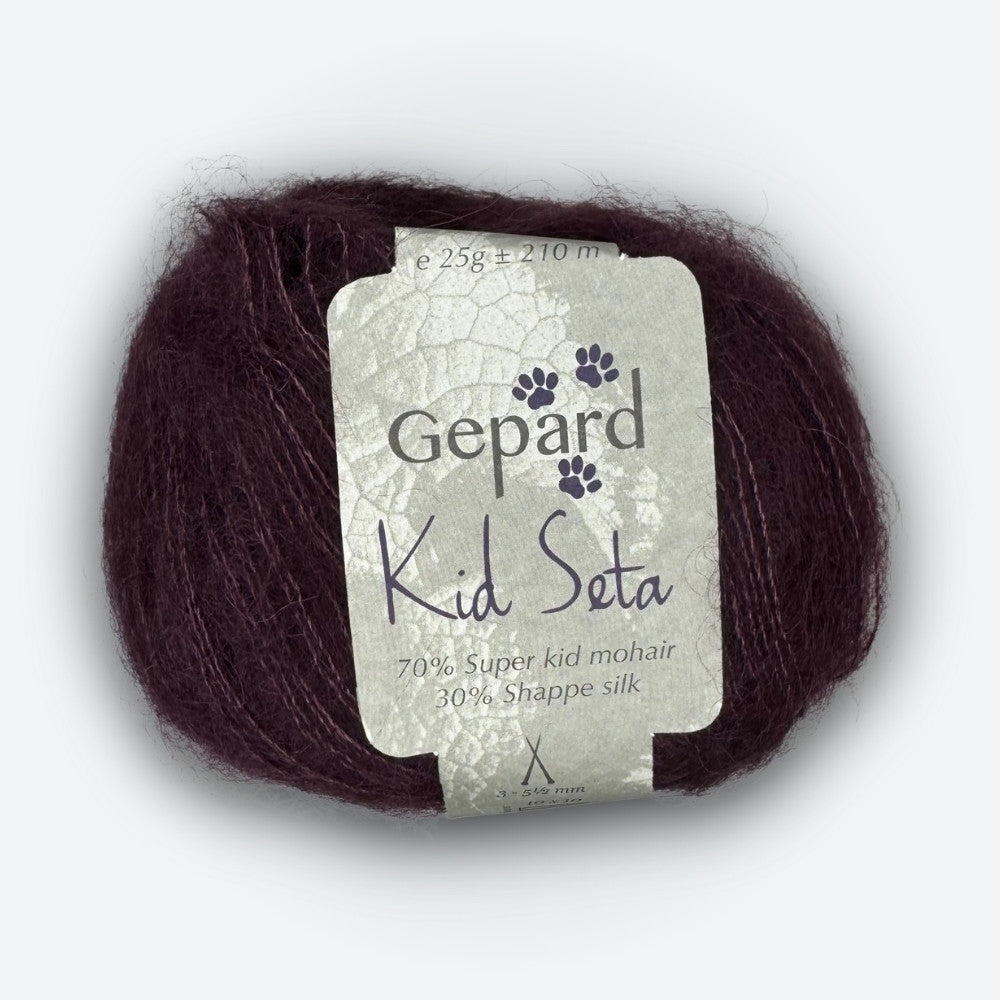 Gepard - Kid Seta - Aubergine - 1332 – hochwertige Wolle für kreative Strickideen, detailreich beschrieben für alle, die nicht sehen können.
