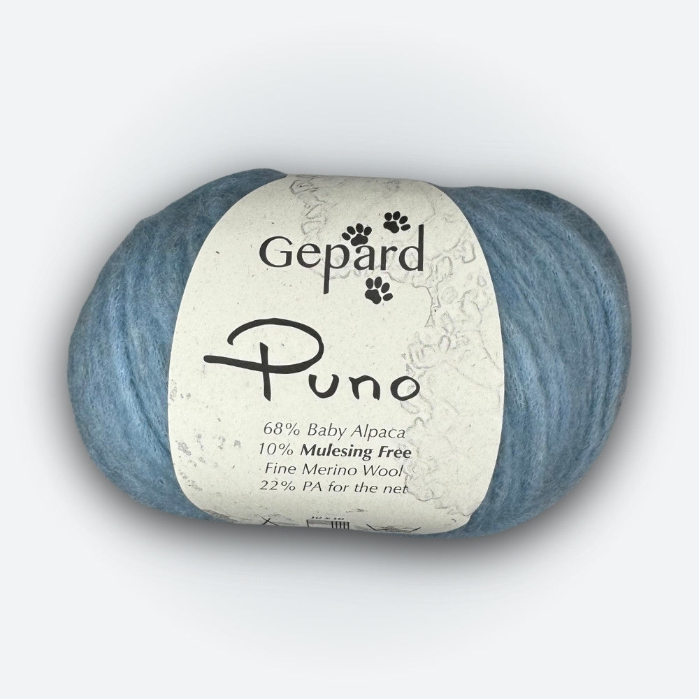 Gepard - Puno - Aqua - 716 – hochwertige Wolle für kreative Strickideen, detailreich beschrieben für alle, die nicht sehen können.