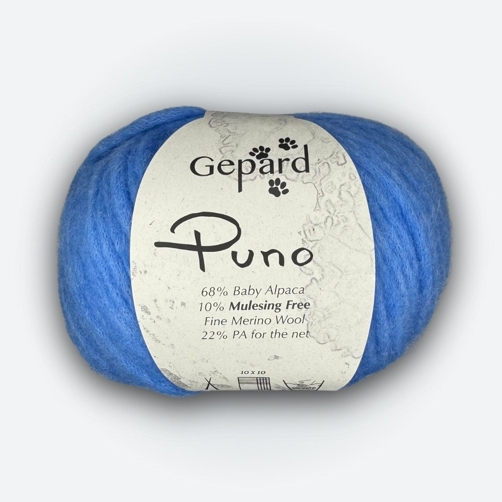 Gepard - Puno - Blue as the sky - 720 – hochwertige Wolle für kreative Strickideen, detailreich beschrieben für alle, die nicht sehen können.