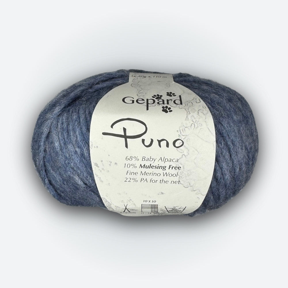 Gepard - Puno - Jeans - 734 – hochwertige Wolle für kreative Strickideen, detailreich beschrieben für alle, die nicht sehen können.