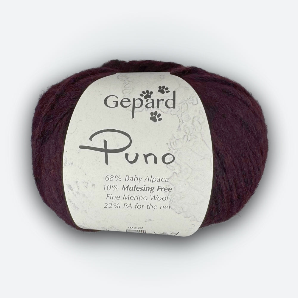 Gepard - Puno - Wine Red - 482 – hochwertige Wolle für kreative Strickideen, detailreich beschrieben für alle, die nicht sehen können.