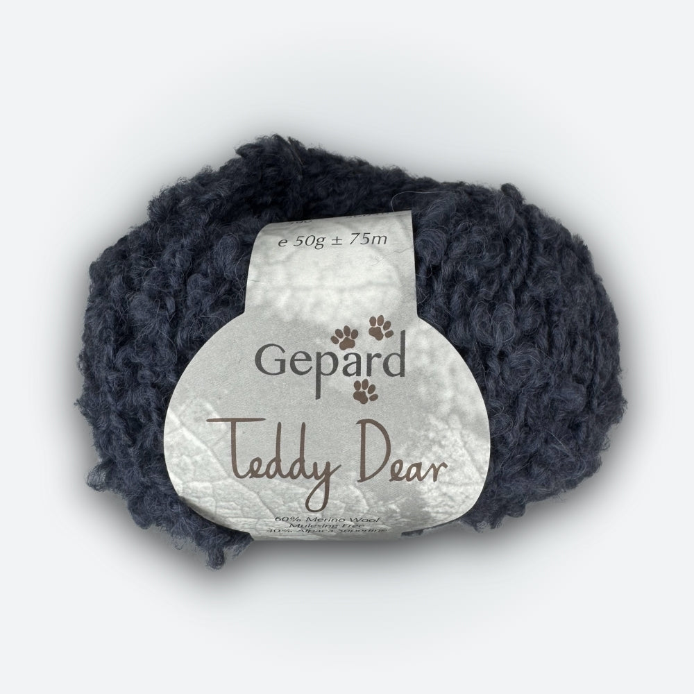 Gepard - Teddy Dear - Dunkelgrau - 590 – hochwertige Wolle für kreative Strickideen, detailreich beschrieben für alle, die nicht sehen können.