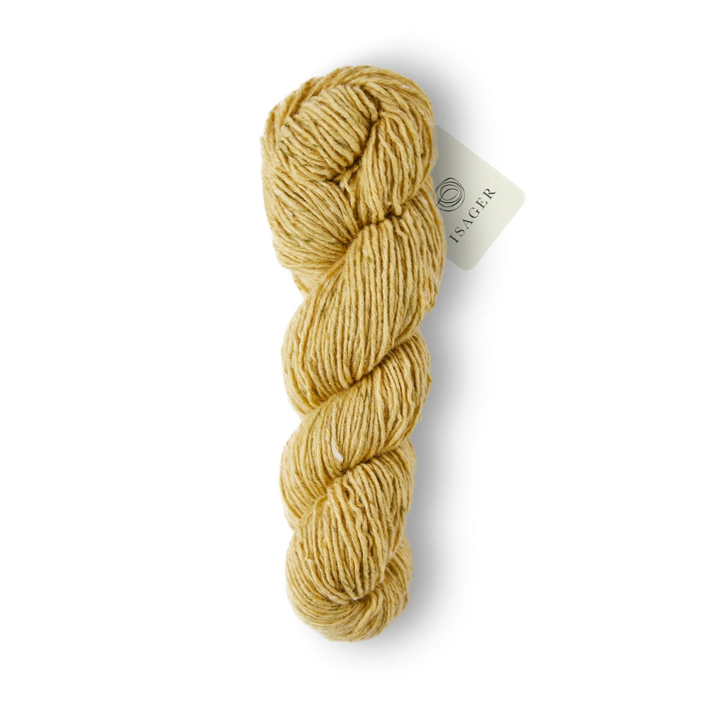 Strickgarn Isager Aran Tweed Yellow – rustikales Tweedgarn