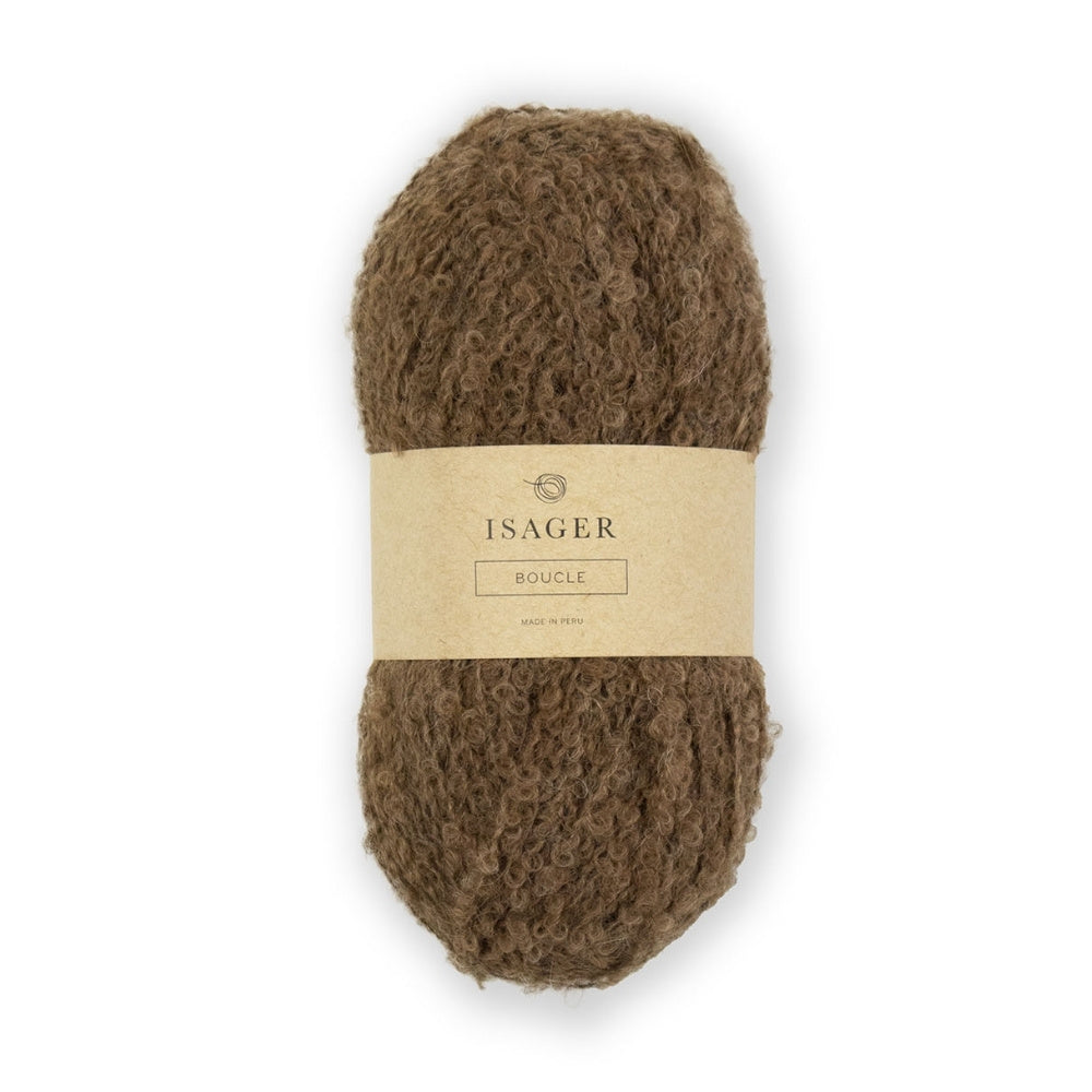 Strickgarn Isager Bouclé Braun E8s – 100% Alpaka, 350 m / 100 g