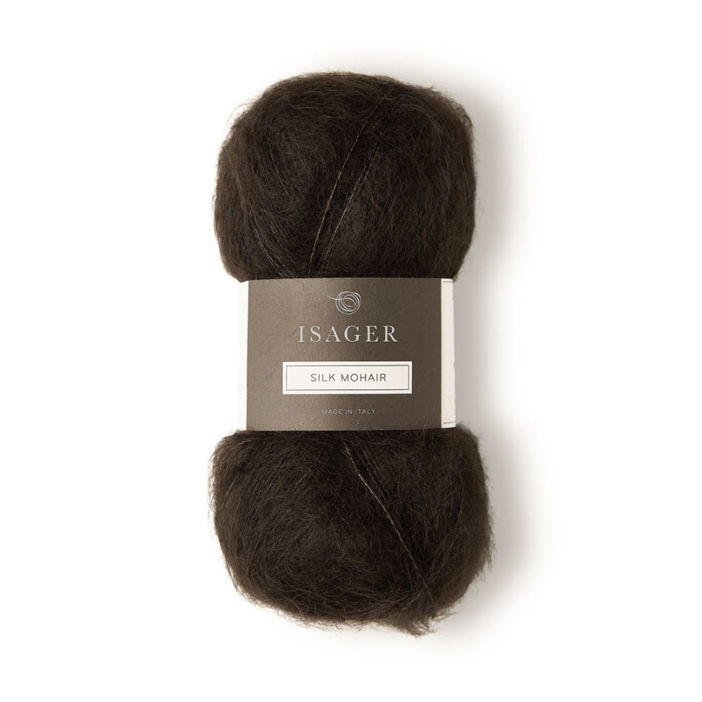 Strickgarn Isager Silk Mohair Dunkelbraun 34 – 75% Super Kid Mohair, 25% Seide