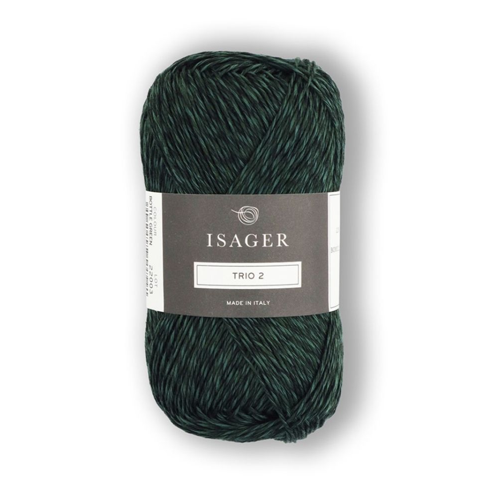 Knäuel Isager TRIO 2 Garn in Farbe Bottle Green