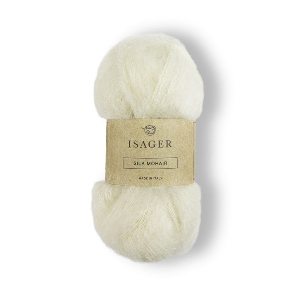 Naturbelassenes Mohair-Seide-Garn für klassische Strickprojekte.