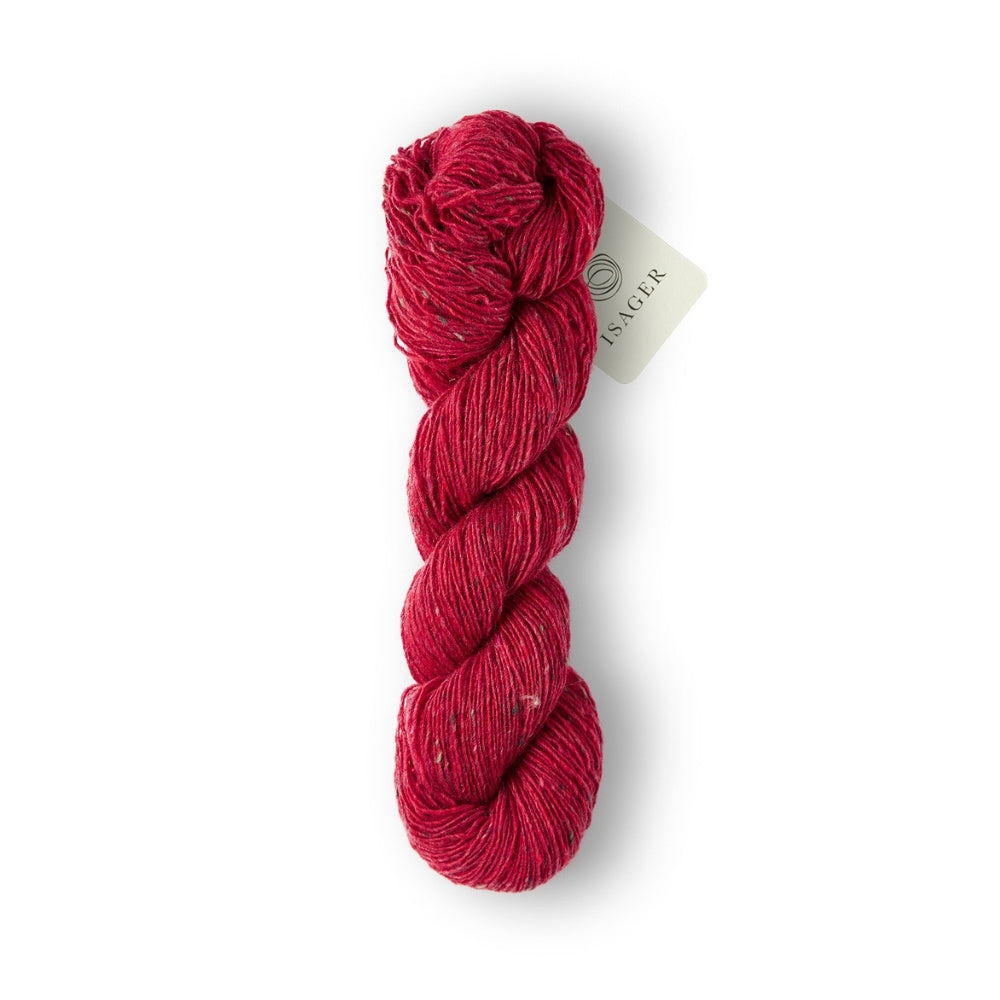 Warmer Beerenton im Tweedstil – 70% Wolle & 30% Mohair für herbstliche Strickprojekte.