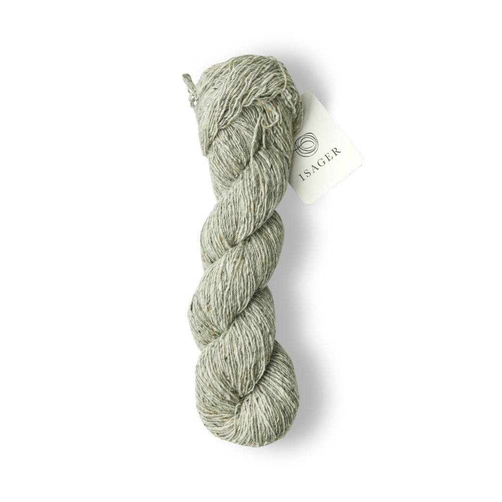 Winterliches Grau im Tweed-Look – 70% Wolle, 30% Mohair für warme Accessoires.