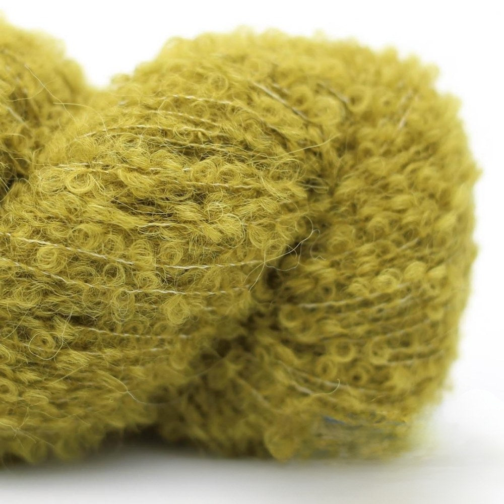 Kremke Soul Wool Alpaka Bouclé Wiesengrün – lebendiges Bouclégarn aus Alpakafasern