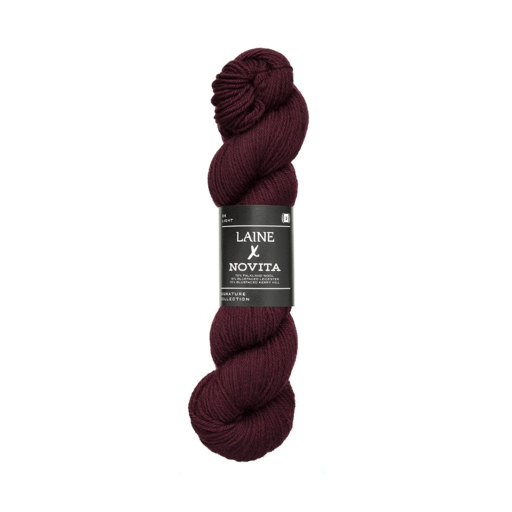 Strickgarn Novita Laine DK Deep Burgundy – 70% Falklandwolle, 15% Bluefaced Leicester, 15% Bluefaced Kerry Hill