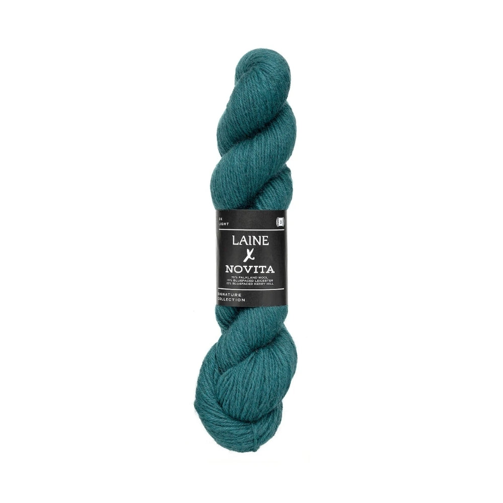 Strickgarn Novita Laine DK Heathered Teal – 70% Falklandwolle, 15% Bluefaced Leicester, 15% Bluefaced Kerry Hill