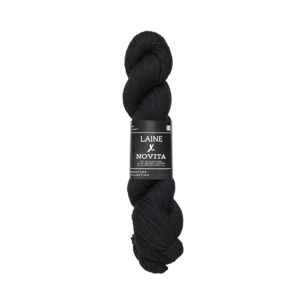 Strickgarn Novita Laine DK Winter Black – 70% Falklandwolle, 15% Bluefaced Leicester, 15% Bluefaced Kerry Hill