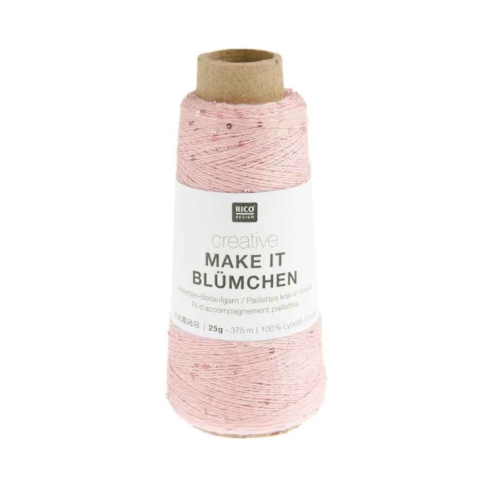 Rico Creative Make It Blümchen Rosa 001 Effektgarn – 100% CLY, 25g / 375m