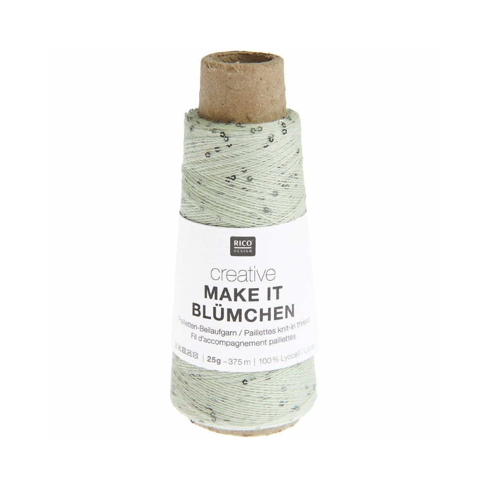 Rico Creative Make It Blümchen Salbei 013 Effektgarn – 100% CLY, 25g / 375m