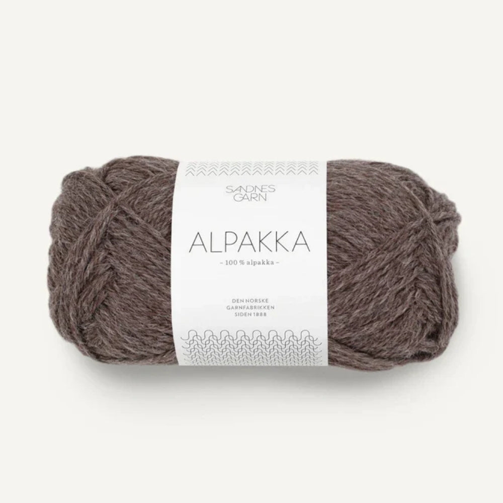 Strickgarn Sandnes Alpakka Mittelbraun Meliert 2652 – 100% Alpaka