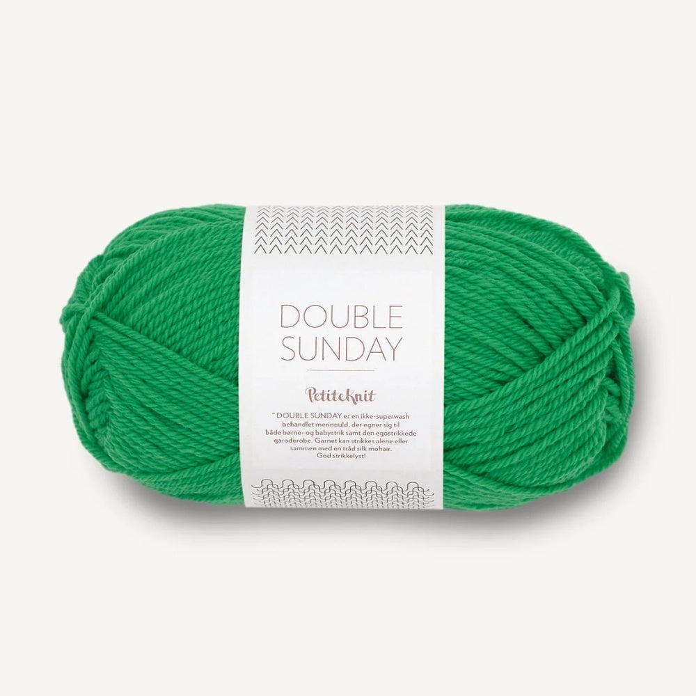 Strickgarn Sandnes Double Sunday by PetiteKnit - Statement Green 8236 – 100% Merinowolle