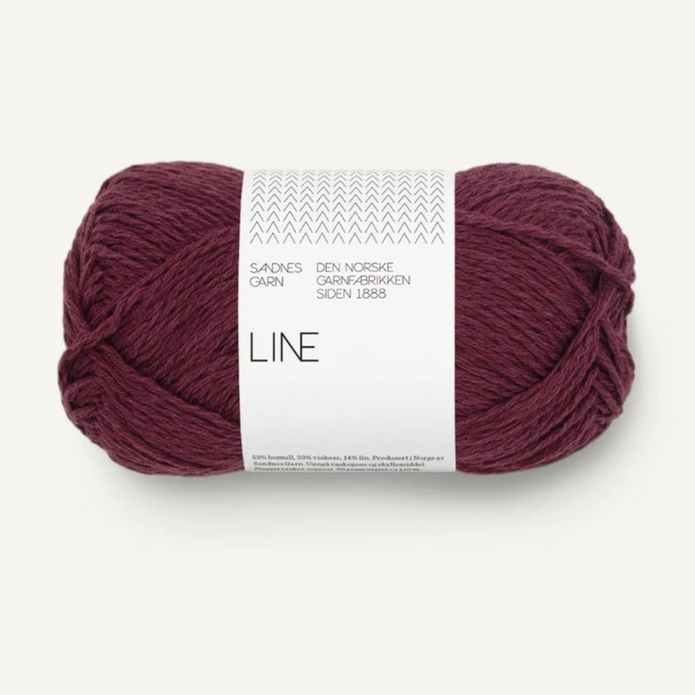 Knäuel Sandnes Garn Line Garn in Farbe Deep Burgundy 4372