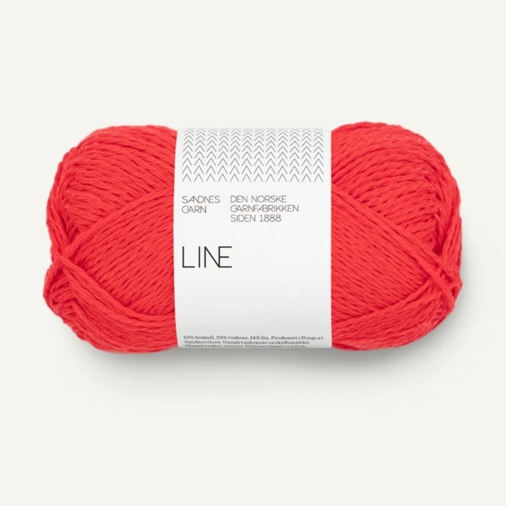 Knäuel Sandnes Garn Line Garn in Farbe Flame Scarlet 4108