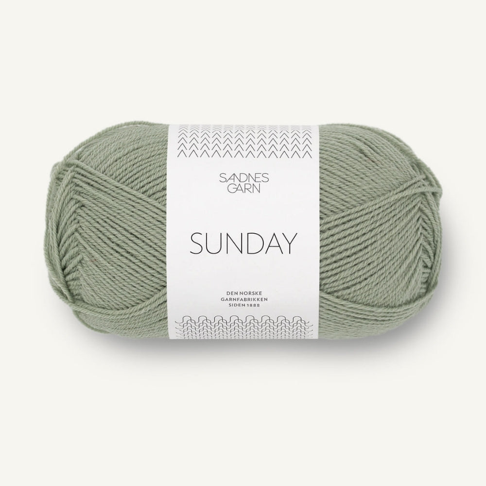 Strickgarn Sandnes Garn Sunday 8521 Dusty Light Green – 100% Merinowolle