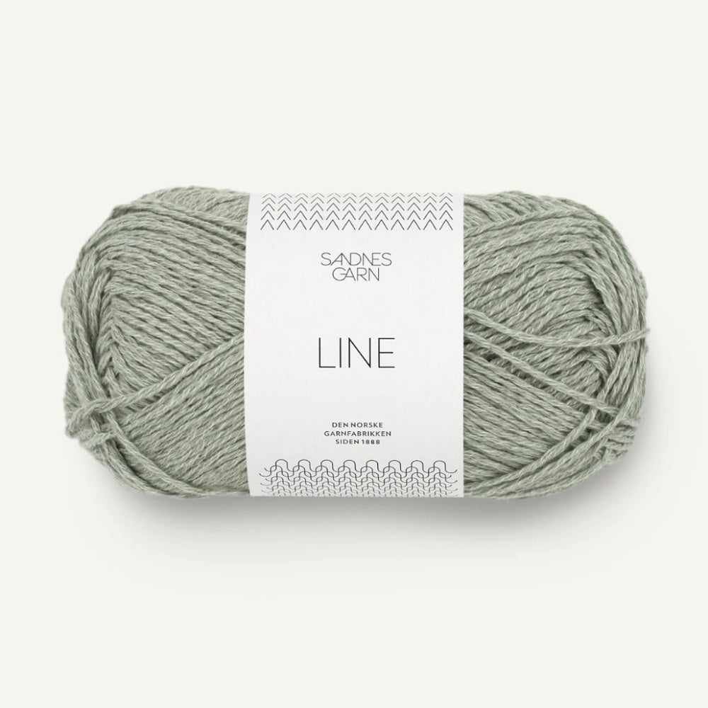 sommerliches Baumwoll-Leinen-Garn in der Farbe 8521, angenehm weich mit schöner Struktur, Farbton: Dusty Light Green