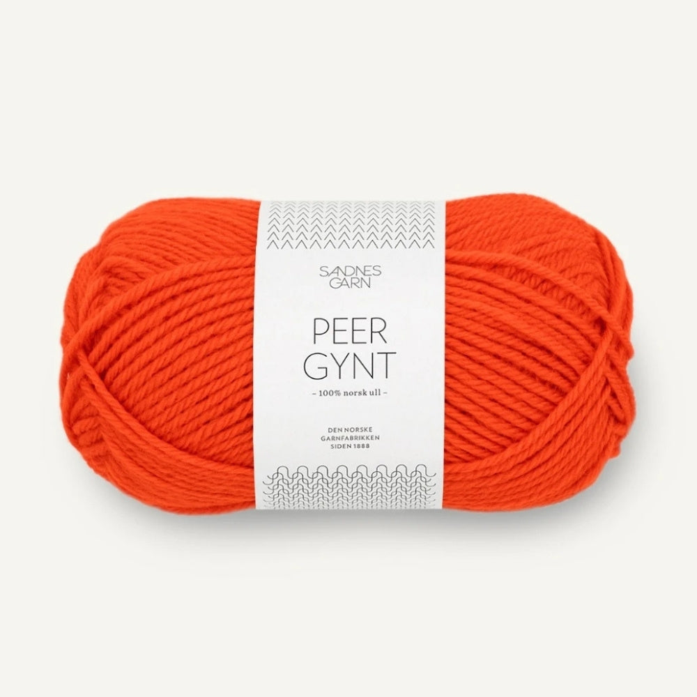 robustes norwegisches Schurwollgarn in der Farbe 3819, angenehm weich mit schöner Struktur, Farbton: Spicy Orange
