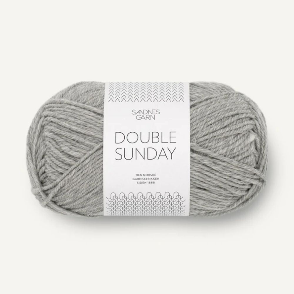 Strickgarn Sandnes Double Sunday 1042 Grau Meliert – 100% Merinowolle