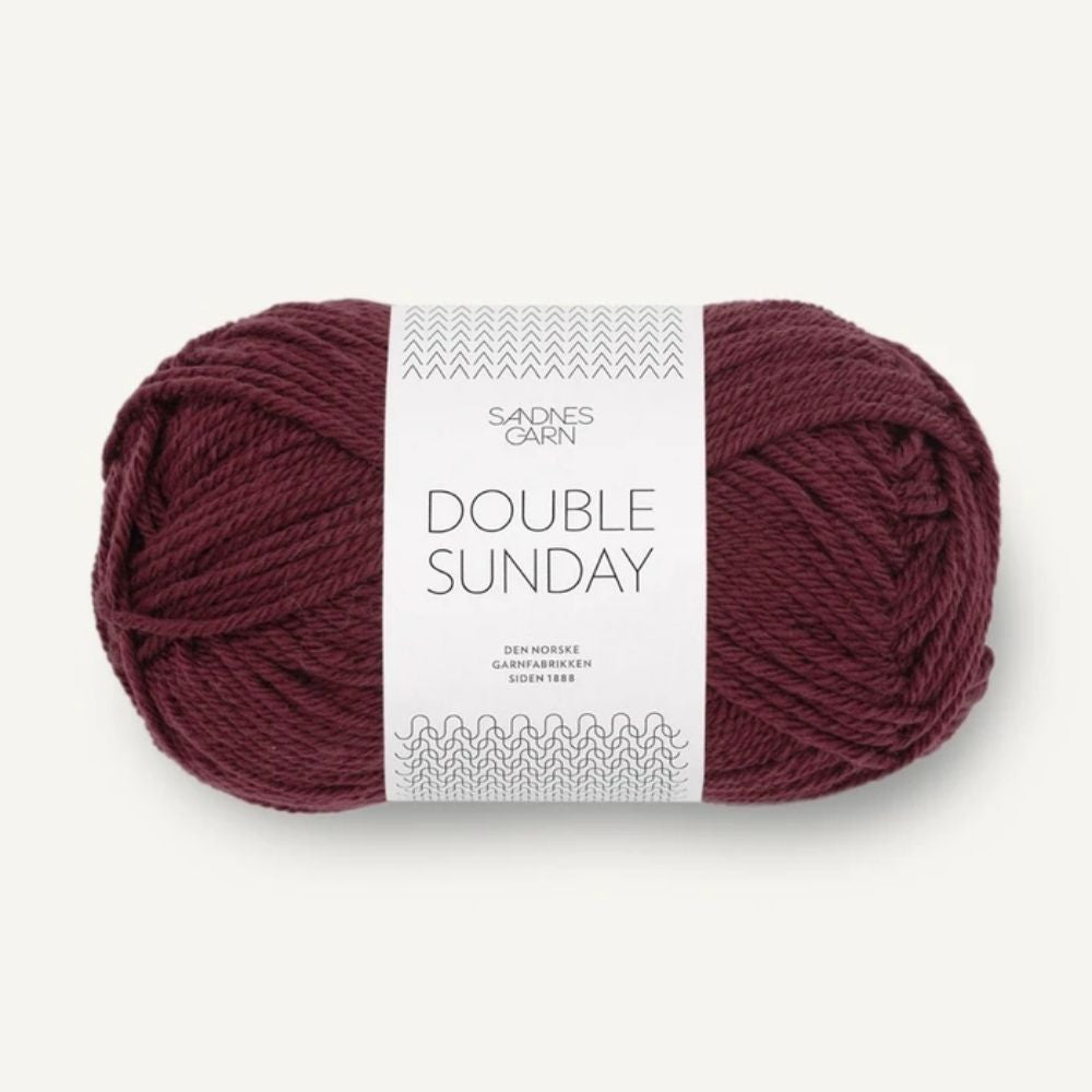 Strickgarn Sandnes Double Sunday 4372 Dunkelburgunder – 100% Merinowolle
