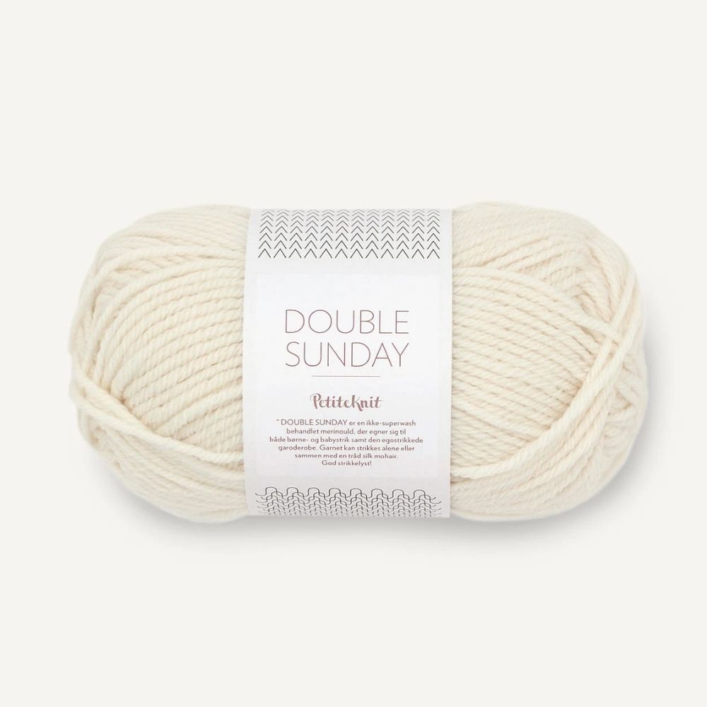 Strickgarn Sandnes Double Sunday by PetiteKnit 1012 Natur – 100% Merinowolle