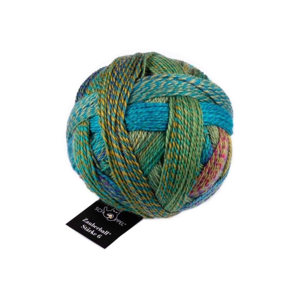 Knäuel Schoppel Zauberball Stärke 6 Garn in Farbe Tiefe Wasser 2404
