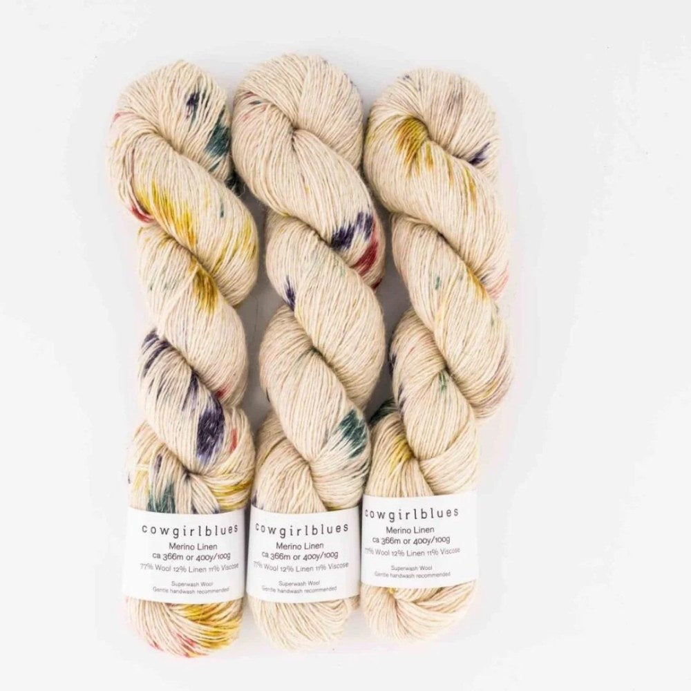 Knäuel cowgirlblues Merino Linen Farbverlauf Garn Tambourine Man 14